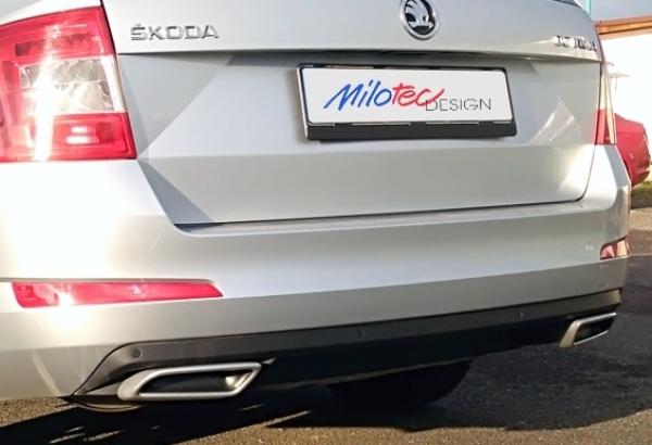 Milotec - Auspuff-Dummies XL Alu-Brush für Skoda Octavia 5E inkl. Facelift ohne RS