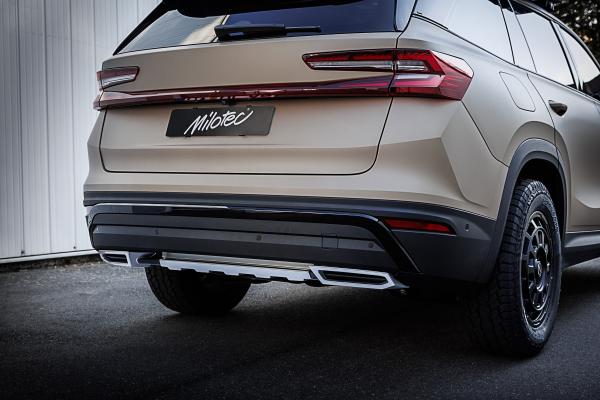 Milotec - Auspuff-Dummies Alu-Brush-Design für Skoda Kodiaq PS ohne RS und Sportline