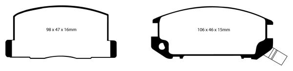 EBC Redstuff Ceramic Bremsbeläge – Hinten für Toyota MR 2 W2, Toyota MR 2 W3 – DP3602C