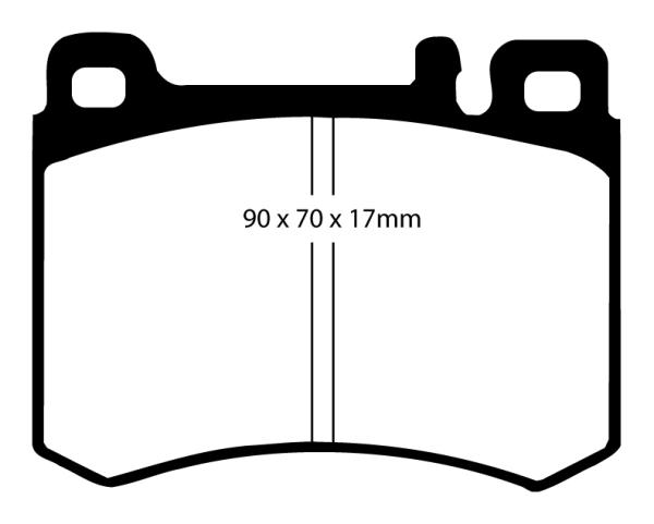 EBC Blackstuff Ultimax Bremsbeläge – Vorne für Mercedes-Benz SL R107 – DP681