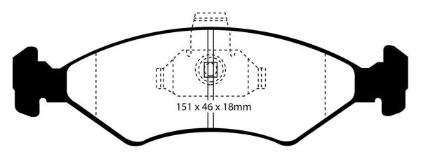 EBC Greenstuff 2000 Bremsbeläge – Vorne für Ford Escort 4 GAF, AWF, ABFT, Ford Escort 4 ALF, Ford Escort 4 AWF, AVF, Ford Escort Express ´81 AVA – DP21051