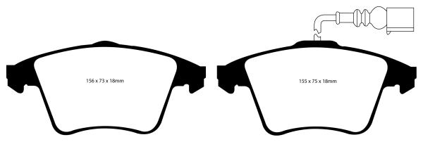 EBC Yellowstuff Bremsbeläge – Vorne für VW Transporter T5 7HA, 7HH, 7EA, 7EH, VW Transporter T5 7HB, 7HJ, 7EB, 7EJ, 7EF, VW Transporter T5 7JD, 7JE, 7JL, 7JY, 7JZ, VW Transporter T5 Multivan 7HM, 7HN, 7HF, 7EF, 7EM, 7EN – DP41556R