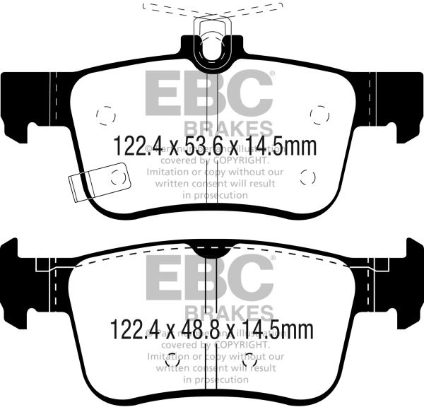 EBC Yellowstuff Bremsbeläge – Hinten für Honda Civic X FC_, FK_, Honda CIVIC X Stufenheck FC_, Hyundai KONA OS, OSE, OSI – DP42301R