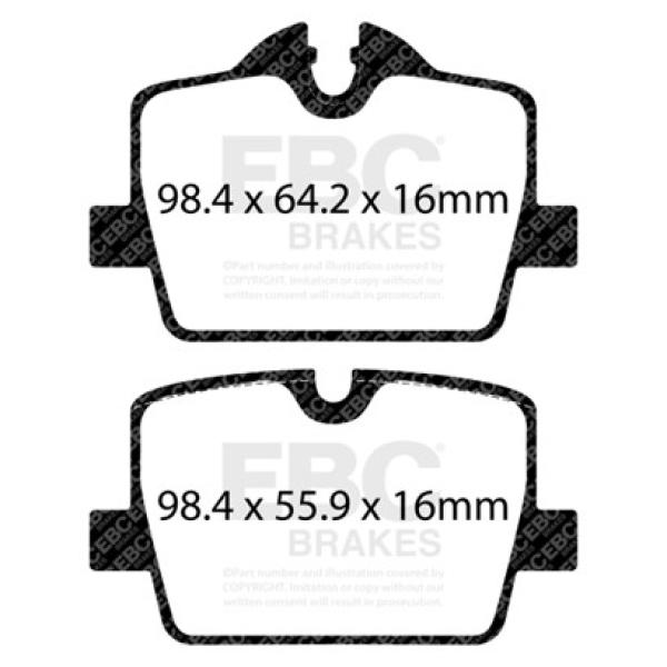 EBC Greenstuff 2000 Bremsbeläge – Hinten für BMW 2 Coupe G42, G87, BMW 3 G20, G80, G28, BMW 3 G21, G81, BMW 3 Touring Van G21 – DP22405