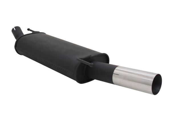 Novus Sportendschalldämpfer Gruppe N für VW Golf III (1HXO/1EXO) inkl. Cabrio & VW Golf IV Cabrio (1E7) – 1x76 mm RL-Design Endrohr, EG-Genehmigung