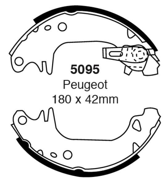 EBC Bremsbacken – Hinten für Peugeot 205 20A/C, Peugeot 205 741A/C, Peugeot 205 741B, 20D, Peugeot 309 10C, 10A – 5095