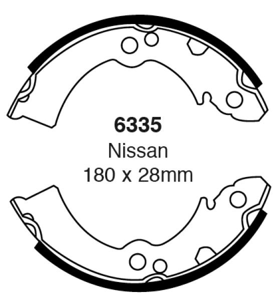 EBC Bremsbacken – Hinten für Nissan Micra I K10, Nissan Sunny 2 N13 – 6335