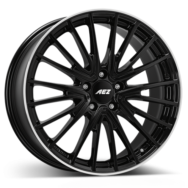 AEZ Alufelge Berlin black black/polished lip 7.5x19 ET53 5x112 Nabe 66.6mm KBA 54020