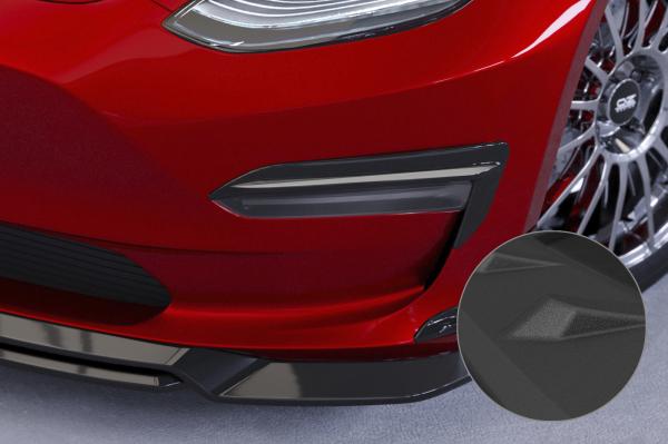 CSR Air Intake Blenden | Airintakes mit ABE für Tesla Model 3 AI031-S Strukturiert schwarz matt (keine Lackierung erforderlich)