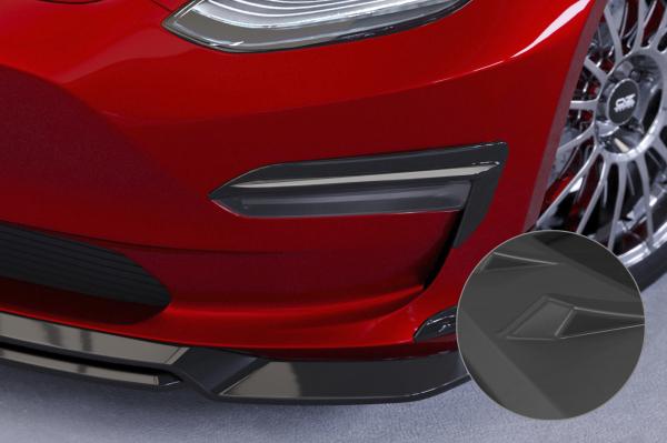 CSR Air Intake Blenden | Airintakes mit ABE für Tesla Model 3 AI031-L Lackierung erforderlich (schwarz matt)