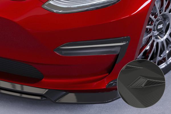 CSR Air Intake Blenden | Airintakes mit ABE für Tesla Model 3 AI031-M Carbon Look matt strukturiert (keine Lackierung erforderlich)