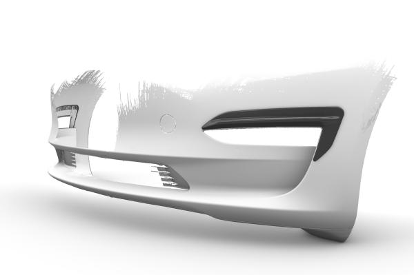 CSR Air Intake Blenden | Airintakes mit ABE für Tesla Model 3 AI031-L Lackierung erforderlich (schwarz matt)