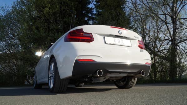 Fox passend für BMW F23 - 220i Cabrio Endschalldämpfer quer Ausgang rechts/links - 1x90 Typ 12 rechts/links BM180005-051