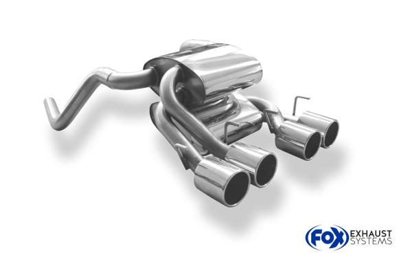 Fox Endschalldämpfer mittig 4x100 Typ 12 für Corvette C06 – Edelstahl, Rohr 63,5 mm, Teilegutachten