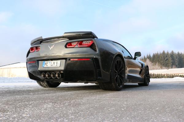 Fox Endschalldämpfer mittig 4x100 Typ 25 für Corvette C7 / Z06 – Edelstahl, Rohr 70 mm, EG-Gutachten