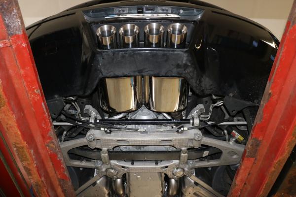 Fox Endschalldämpfer mittig 4x100 Typ 25 für Corvette C7 / Z06 – Edelstahl, Rohr 70 mm, EG-Gutachten