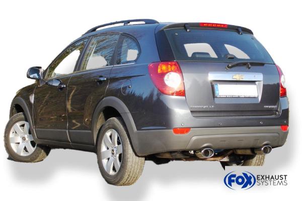 Fox Endschalldämpfer 115x85 Typ 33 rechts/links für Chevrolet Captiva KLAC – Edelstahl, Rohr 45 mm, EG-Gutachten