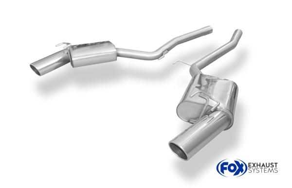 Fox Endschalldämpfer 1x100 Typ 16 rechts/links für Chevrolet Camaro (ab 2011) – Edelstahl, Rohr 63,5 mm, nur für Rennsportzwecke
