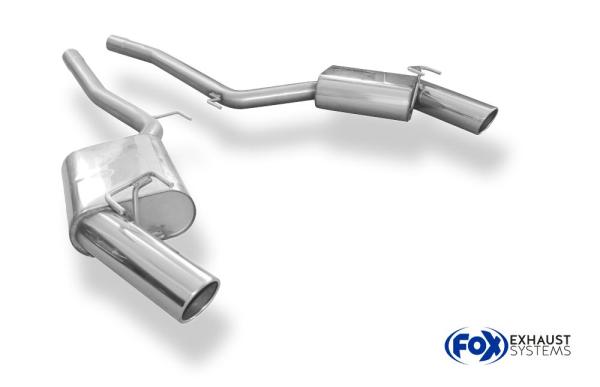 Fox Endschalldämpfer 1x100 Typ 16 rechts/links für Chevrolet Camaro (ab 2011) – Edelstahl, Rohr 63,5 mm, nur für Rennsportzwecke