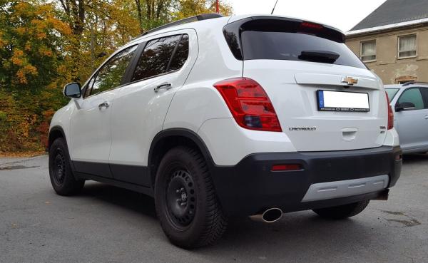 Fox Komplettanlage (Vorschalldämpfer + Endschalldämpfer) 115x85 Typ 38 rechts/links für Chevrolet Trax 4x4 – Edelstahl, Rohr 55 mm, EG-Gutachten