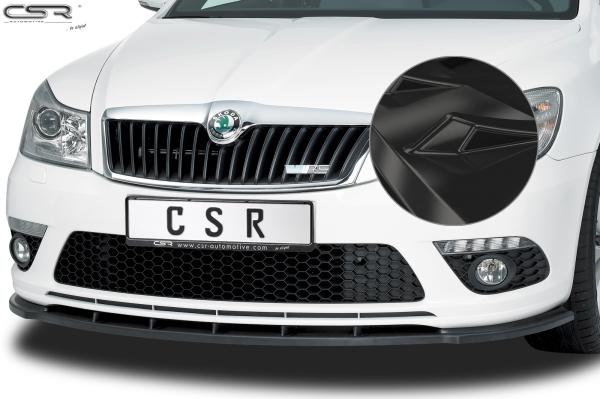 CSR Frontspoiler | Cup-Spoilerlippe mit ABE für Skoda Octavia II (1Z) RS CSL001-G Glossy schwarz Hochglanz (keine Lackierung erforderlich)