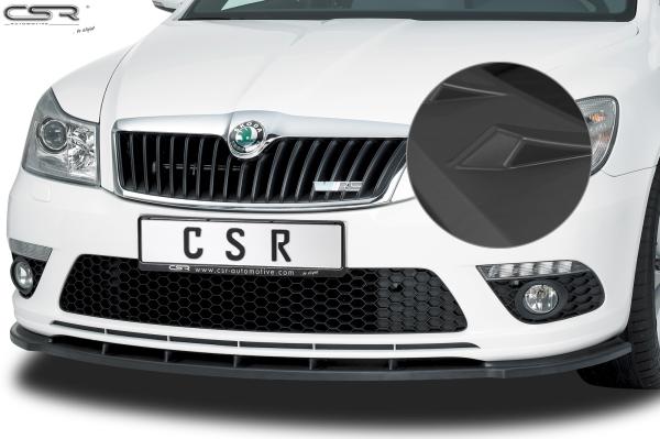 CSR Frontspoiler | Cup-Spoilerlippe mit ABE für Skoda Octavia II (1Z) RS CSL001-L schwarz matt (Lackierung erforderlich)