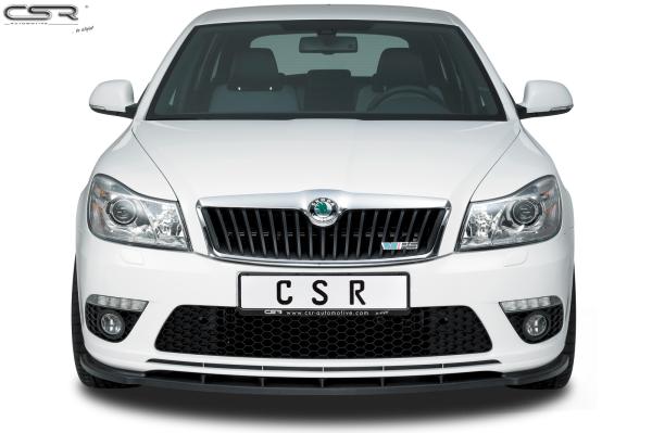 CSR Frontspoiler | Cup-Spoilerlippe mit ABE für Skoda Octavia II (1Z) RS CSL001-L schwarz matt (Lackierung erforderlich)