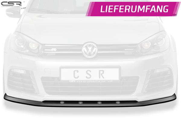 CSR Frontspoiler | Cup-Spoilerlippe mit ABE für VW Golf 6 R CSL002-S schwarz matt strukturiert (keine Lackierung erforderlich)