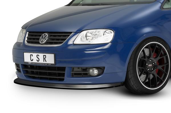 CSR Frontspoiler | Cup-Spoilerlippe mit ABE für VW Touran I (Typ 1T) CSL005-G Glossy schwarz Hochglanz (keine Lackierung erforderlich)