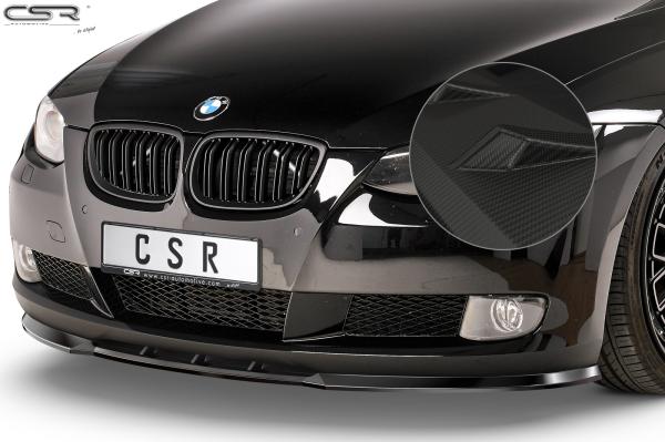CSR Frontspoiler | Cup-Spoilerlippe mit ABE für BMW 3er E92 / E93 CSL013-M Carbon Look matt strukturiert (keine Lackierung erforderlich)
