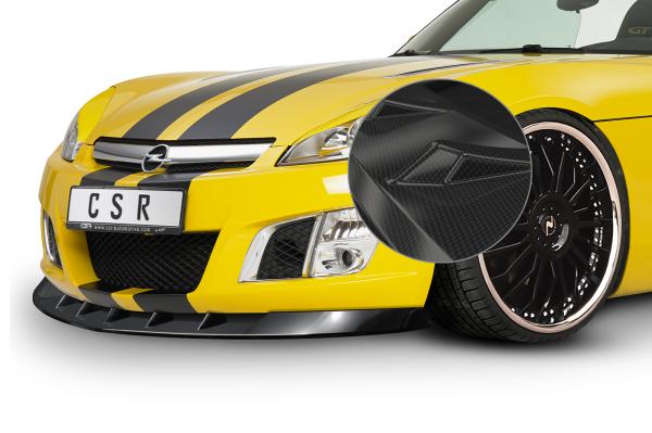 CSR Frontspoiler | Cup-Spoilerlippe mit ABE für Opel GT Roadster CSL022-C Carbon Look Hochglanz (keine Lackierung erforderlich)