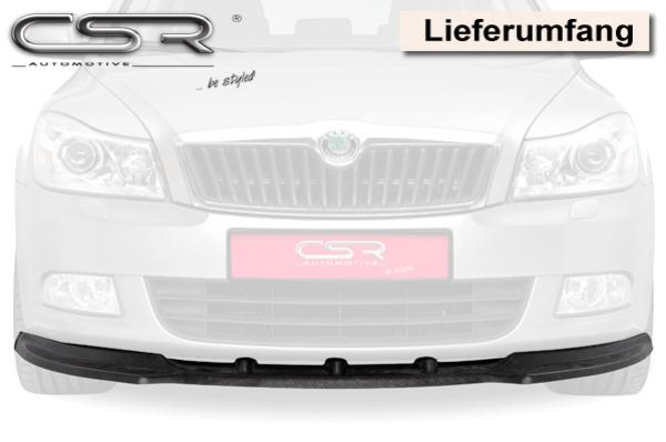 CSR Frontspoiler | Cup-Spoilerlippe mit ABE für Skoda Octavia II (1Z) CSL028-L schwarz matt (Lackierung erforderlich)