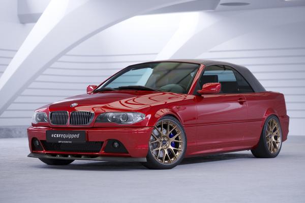 CSR Frontspoiler | Cup-Spoilerlippe mit ABE für BMW 3er E46 Coupe / Cabrio CSL073-M Carbon Look matt strukturiert (keine Lackierung erforderlich)