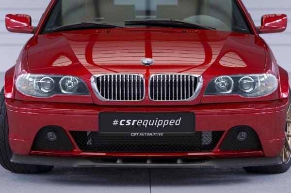 CSR Frontspoiler | Cup-Spoilerlippe mit ABE für BMW 3er E46 Coupe / Cabrio CSL073-M Carbon Look matt strukturiert (keine Lackierung erforderlich)