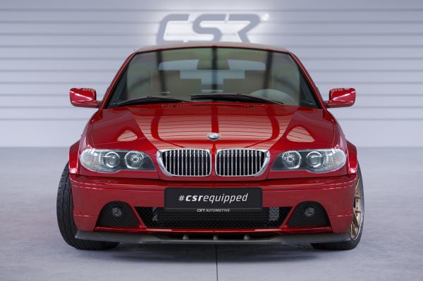 CSR Frontspoiler | Cup-Spoilerlippe mit ABE für BMW 3er E46 Coupe / Cabrio CSL073-M Carbon Look matt strukturiert (keine Lackierung erforderlich)