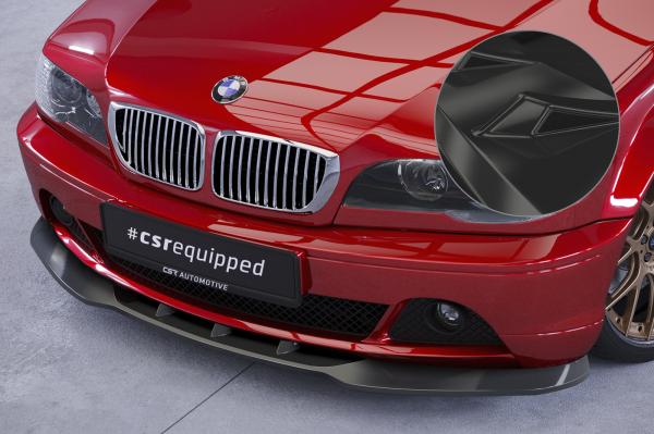 CSR Frontspoiler | Cup-Spoilerlippe mit ABE für BMW 3er E46 Coupe / Cabrio CSL073-G Glossy schwarz glänzend (keine Lackierung erforderlich)