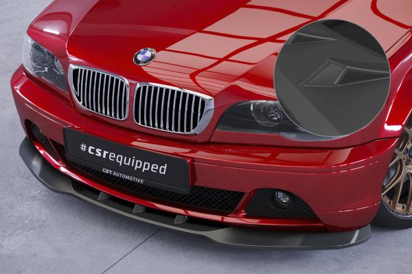 CSR Frontspoiler | Cup-Spoilerlippe mit ABE für BMW 3er E46 Coupe / Cabrio CSL073-L Lackierung erforderlich (schwarz matt)