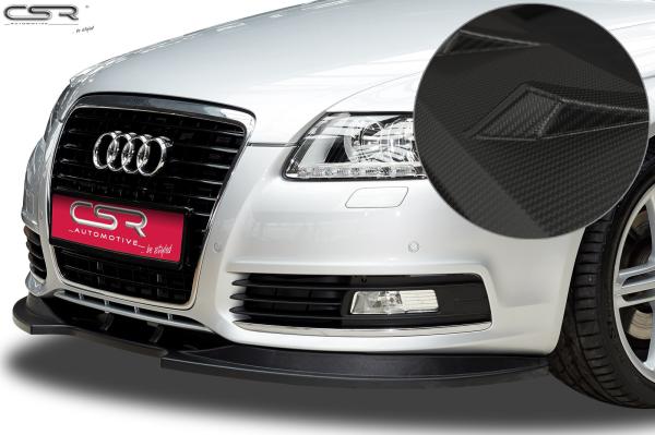 CSR Frontspoiler | Cup-Spoilerlippe mit ABE für Audi A6 4F S-Line CSL106-M Carbon Look matt strukturiert (keine Lackierung erforderlich)
