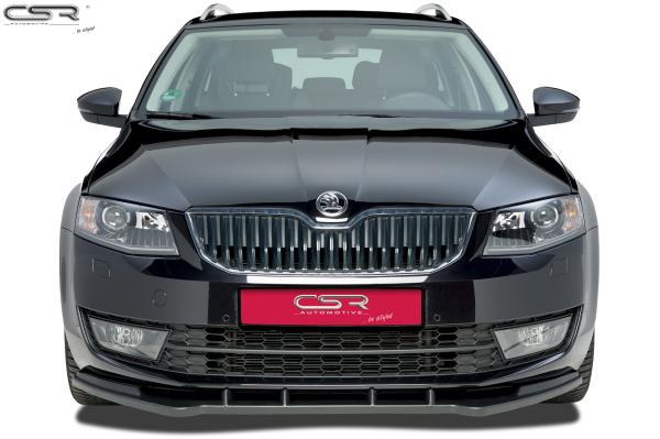 CSR Frontspoiler | Cup-Spoilerlippe mit ABE für Skoda Octavia 3 Typ 5E CSL134-M Carbon Look matt strukturiert (keine Lackierung erforderlich)