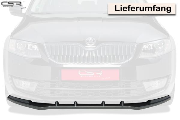 CSR Frontspoiler | Cup-Spoilerlippe mit ABE für Skoda Octavia 3 Typ 5E CSL134-M Carbon Look matt strukturiert (keine Lackierung erforderlich)