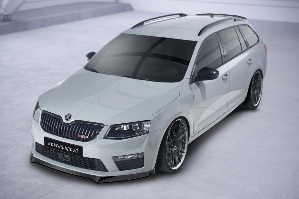 CSR Frontspoiler | Cup-Spoilerlippe mit ABE für Skoda Octavia 3 (Typ 5E) RS CSL150-L schwarz matt (Lackierung erforderlich)