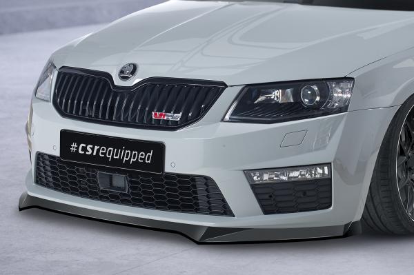 CSR Frontspoiler | Cup-Spoilerlippe mit ABE für Skoda Octavia 3 (Typ 5E) RS CSL150-L schwarz matt (Lackierung erforderlich)