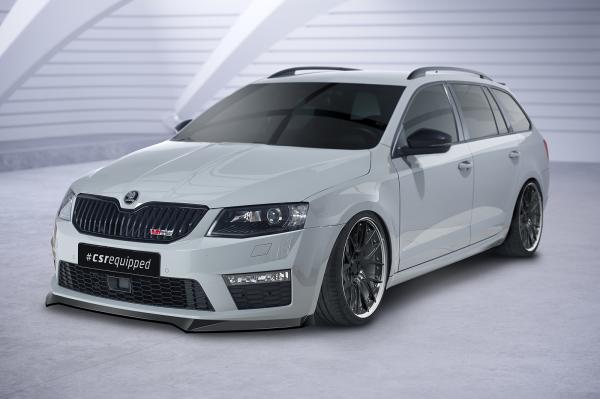 CSR Frontspoiler | Cup-Spoilerlippe mit ABE für Skoda Octavia 3 (Typ 5E) RS CSL150-L schwarz matt (Lackierung erforderlich)