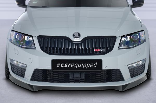 CSR Frontspoiler | Cup-Spoilerlippe mit ABE für Skoda Octavia 3 (Typ 5E) RS CSL150-L schwarz matt (Lackierung erforderlich)