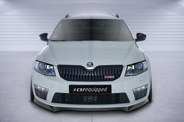 CSR Frontspoiler | Cup-Spoilerlippe mit ABE für Skoda Octavia 3 (Typ 5E) RS CSL150-L schwarz matt (Lackierung erforderlich)