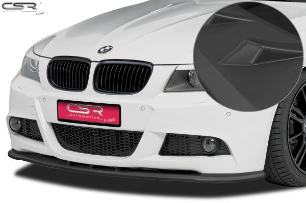 CSR Frontspoiler | Cup-Spoilerlippe mit ABE für BMW 3er E90 / E91 LCI M-Paket CSL168-L Lackierung erforderlich (schwarz matt)