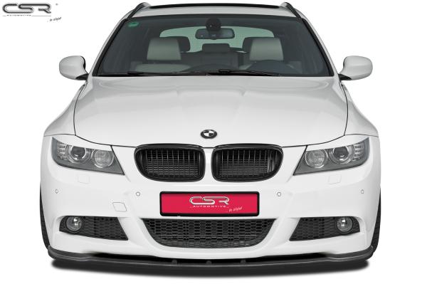 CSR Frontspoiler | Cup-Spoilerlippe mit ABE für BMW 3er E90 / E91 LCI M-Paket CSL168-C Carbon Look glänzend (keine Lackierung erforderlich)