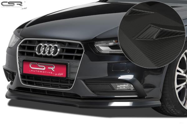 CSR Frontspoiler | Cup-Spoilerlippe mit ABE für Audi A4 B8 CSL176-M Carbon Look matt strukturiert (keine Lackierung erforderlich)