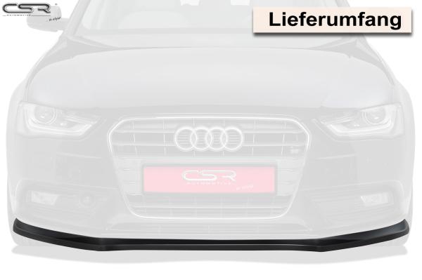 CSR Frontspoiler | Cup-Spoilerlippe mit ABE für Audi A4 B8 CSL176-L Lackierung erforderlich (schwarz matt)