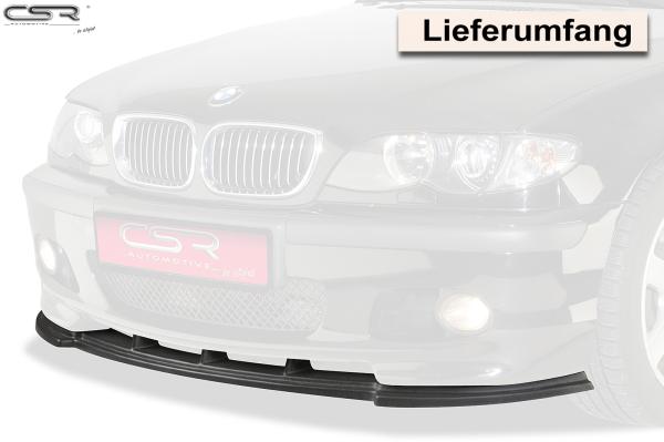 CSR Frontspoiler | Cup-Spoilerlippe mit ABE für BMW 3er E46 CSL185-C Carbon Look glänzend (keine Lackierung erforderlich)